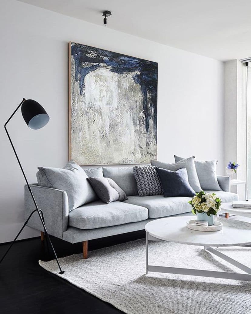 Gold and charcoal hand-painted abstract artwork with flowing lines